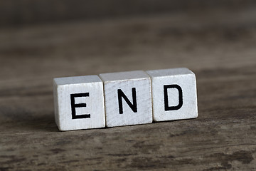 Image showing End, written in cubes