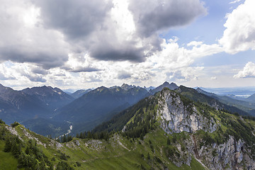 Image showing View from mountain top of Teufelstaettkopf in Bavaria, Germany