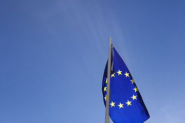 Image showing Flag of European Union on a flagpole