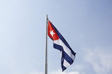 Image showing National flag of Cuba on a flagpole