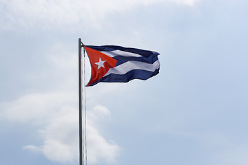 Image showing National flag of Cuba on a flagpole