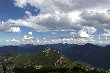 Image showing Panorama view from mountain Teufelstaettkopf in Bavarian Alps, G