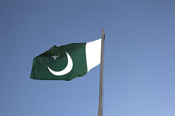 Image showing National flag of Pakistan on a flagpole