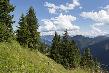 Image showing View from mountain top of Teufelstaettkopf in Bavaria, Germany