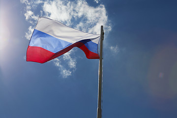 Image showing National flag of Russia on a flagpole