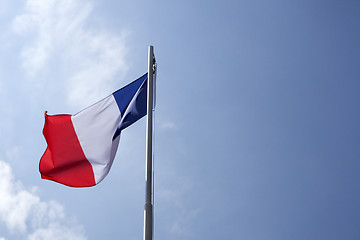 Image showing National flag of France on a flagpole