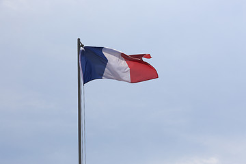 Image showing National flag of France on a flagpole