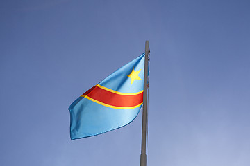 Image showing National flag of Congo on a flagpole