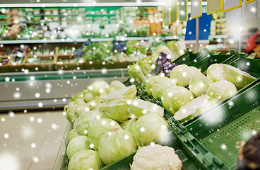 Image showing close up of cabbage at grocery store or market