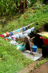 Image showing Caribbean wash day outside.