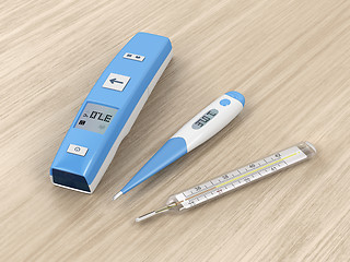 Image showing Different types of medical thermometers