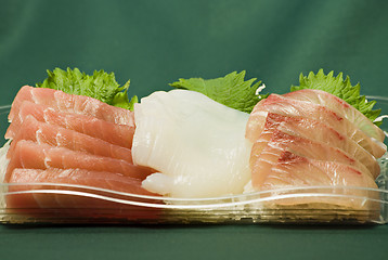 Image showing Japanese raw fish slices