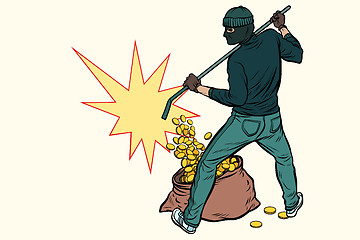 Image showing thief with bag of money