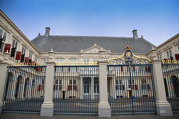 Image showing THE HAGUE, THE NETHERLANDS - AUGUST 18, 2015: On the gate of the