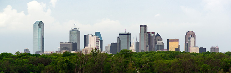 Image showing Dramatic Sky Over Downtown Houston Texas City Skyline