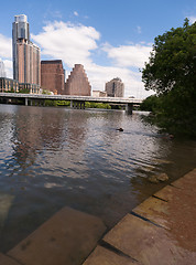 Image showing Smooth Reflection Austin Texas Downtown City Skyline Colorado Ri