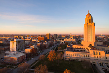 Image showing Fall Color Orange Tree Leaves Nebraska State Capital Lincoln