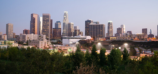 Image showing Panoramic View Downtown Urban Landscape Los Angeles California