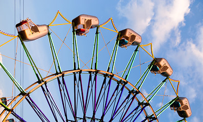 Image showing State Fair Carnival Amusment Ride Blue Sky