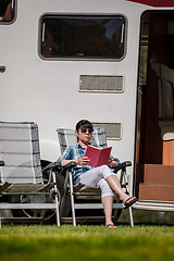 Image showing Family vacation travel, holiday trip in motorhome