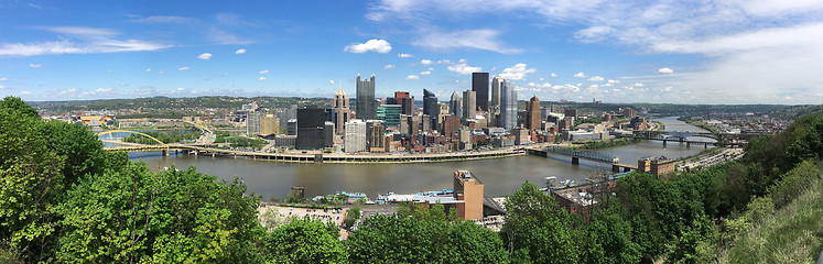 Image showing Three Rivers Pittsburgh Pennsylvania Aeiral Panoramic View