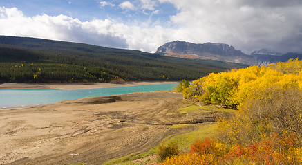 Image showing Storm Clouds Approaches Lake Sherburne Glacier National Park