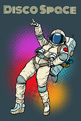 Image showing astronaut woman dancing disco