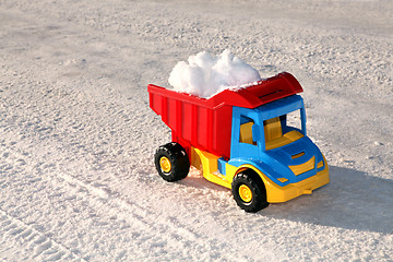 Image showing toy truck removes snow