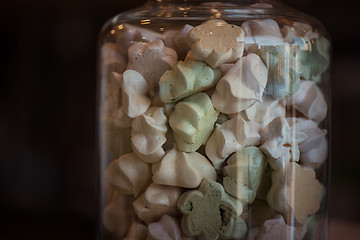 Image showing Marshmallows in glass jar