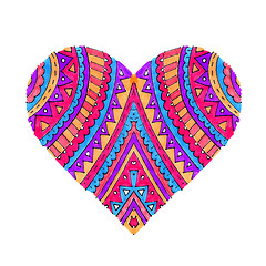 Image showing Bright heart with abstract pattern