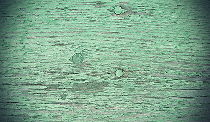 Image showing Vintage Green painted weathered wooden texture