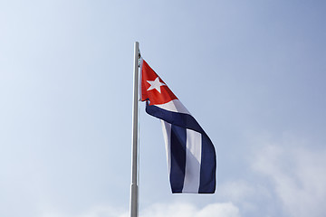 Image showing National flag of Cuba on a flagpole