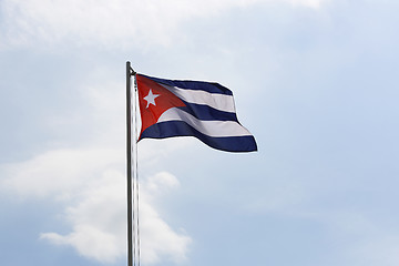 Image showing National flag of Cuba on a flagpole