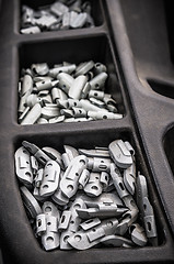 Image showing Equipment for balancing in a tire service shop, close-up