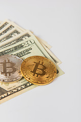 Image showing Bitcoin coin with dollars