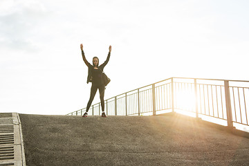 Image showing Woman achievements goals.