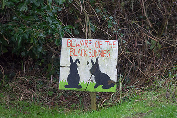 Image showing Black Bunny Sign