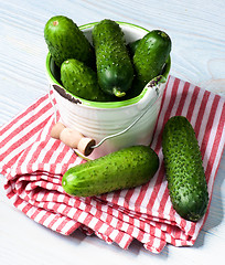 Image showing Fresh Raw Cucumbers