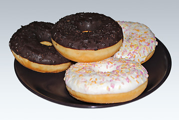 Image showing Donuts on a plate.