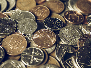 Image showing Vintage Pound coins