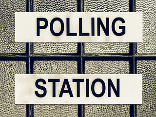 Image showing Vintage looking Polling station