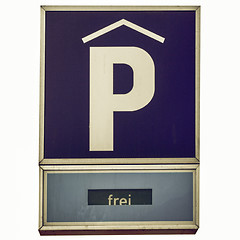 Image showing Vintage looking Parking sign