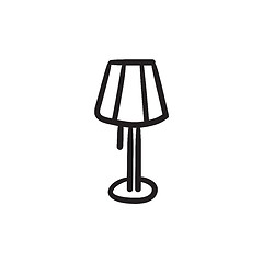 Image showing Stand lamp sketch icon.