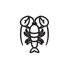 Image showing Lobster sketch icon.