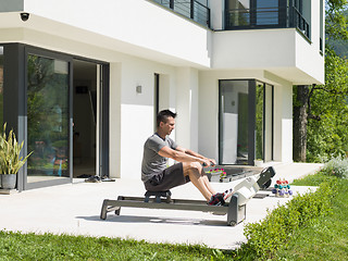 Image showing man doing morning exercises