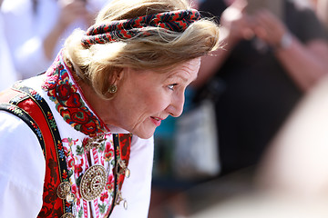 Image showing LOEN, NORWAY - MAY, 20 2017: Queen Sonja of Norway at the openin