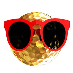 Image showing Golf Ball With Sunglasses. 3d illustration