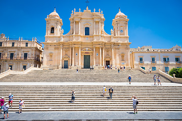 Image showing NOTO, ITALY - 21th June 2017: tourists in front of San Nicolò C