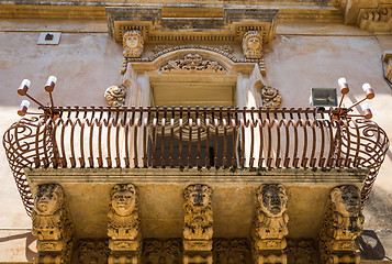 Image showing NOTO, ITALY - Detail of Baroque Balcony, 1750