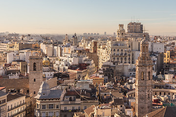 Image showing Cityscape aerial view of buildings of Valencia, Spain.